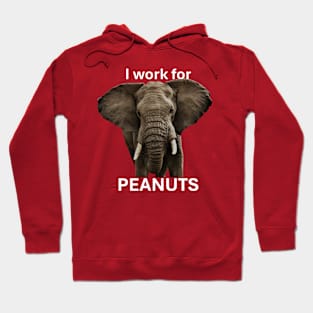 Elephant I Work For Peanuts Funny Design Hoodie